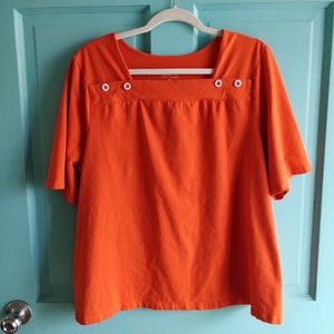 🔥B2G1 Orange Knit Boat Neck Top